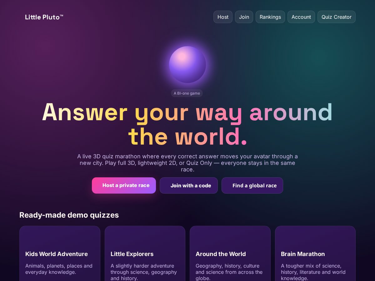 Landing-page snapshot of littlepluto.online