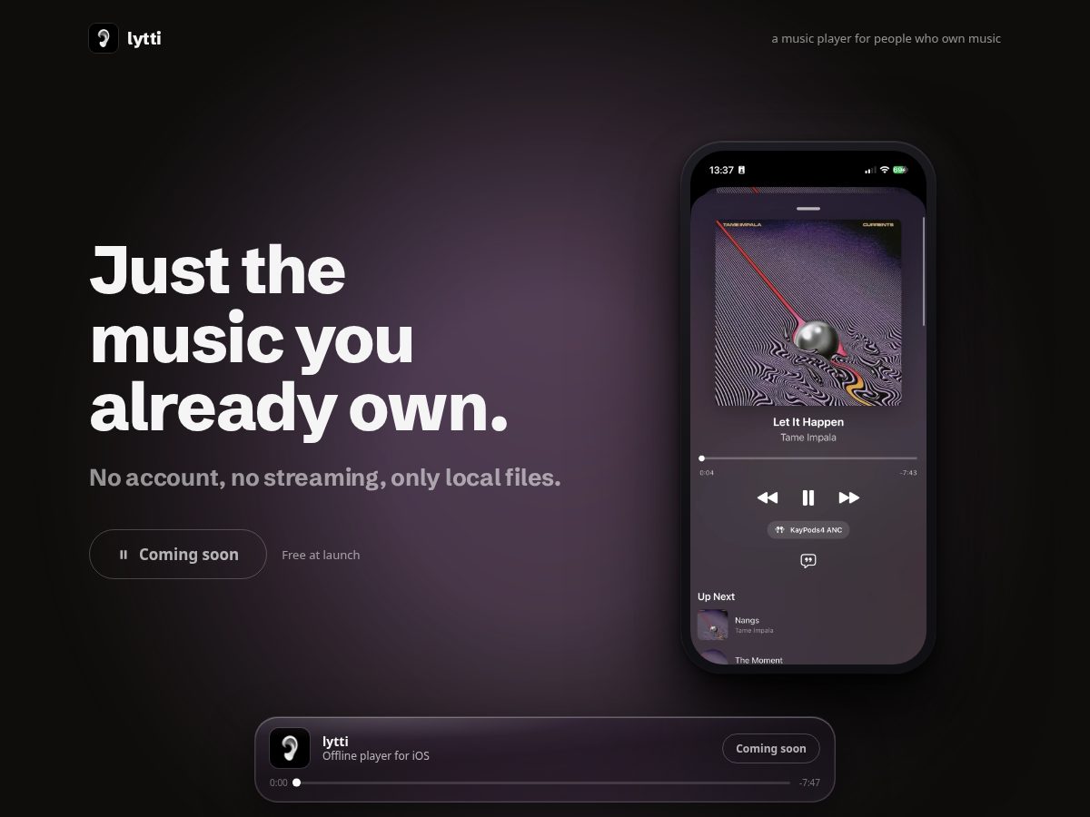 Landing-page snapshot of lytti.app