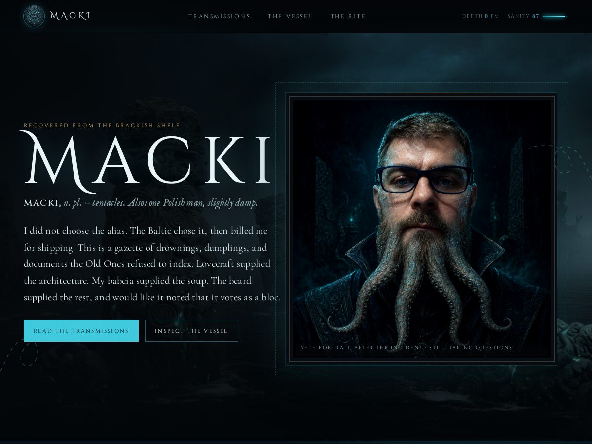 Landing-page snapshot of macki.dev