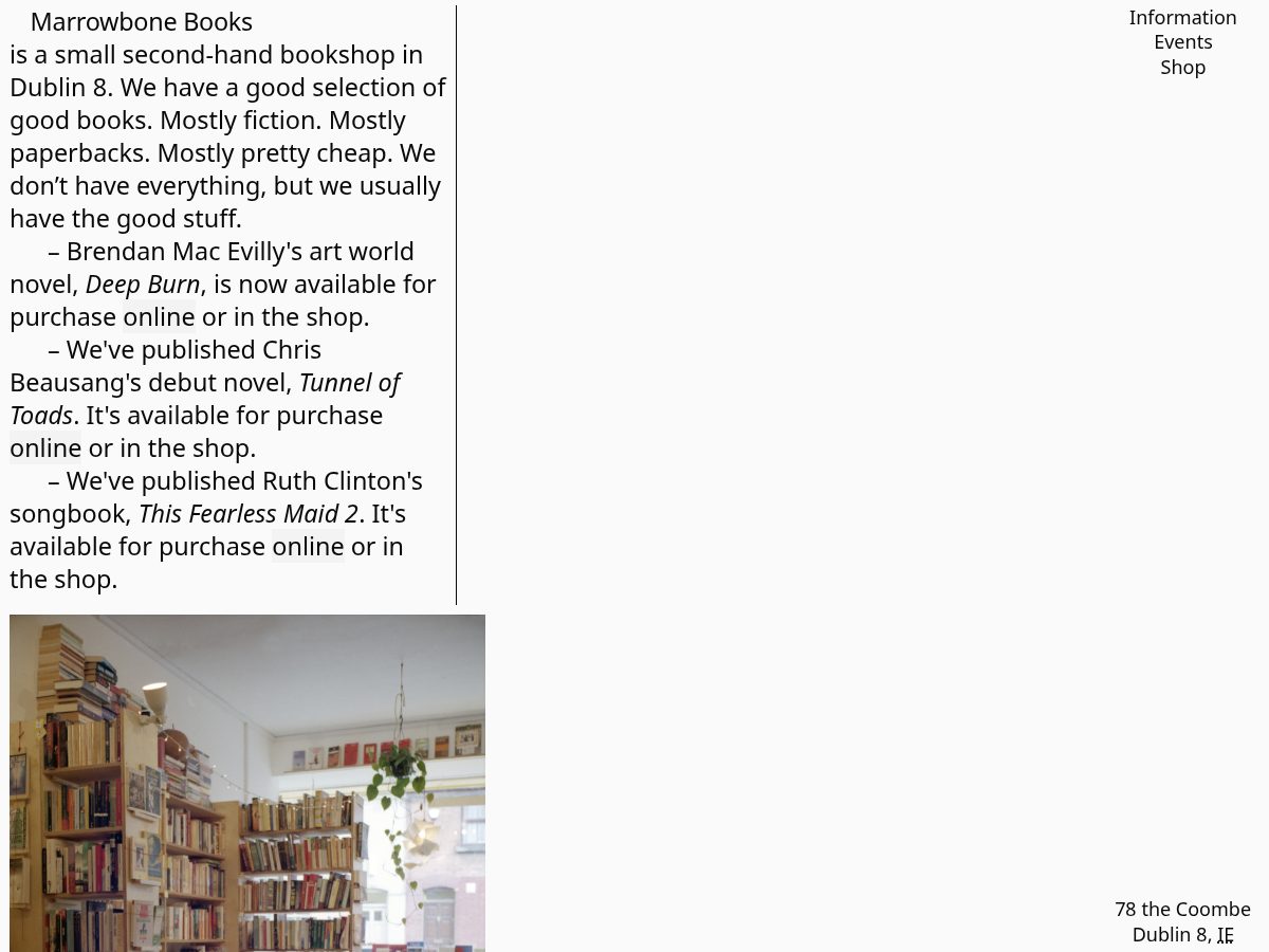 Landing-page snapshot of marrowbone.live