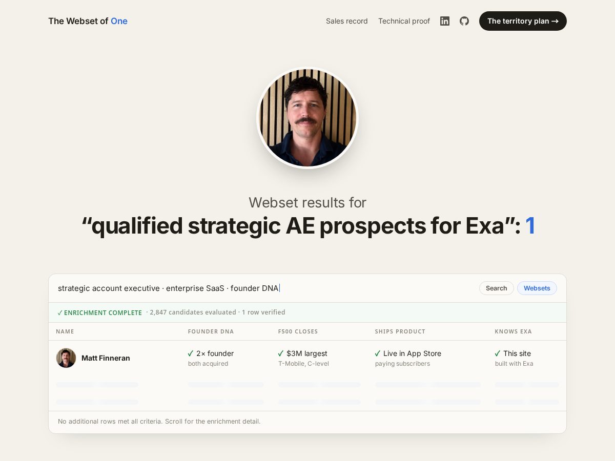 Landing-page snapshot of mattshouldworkforexa.com
