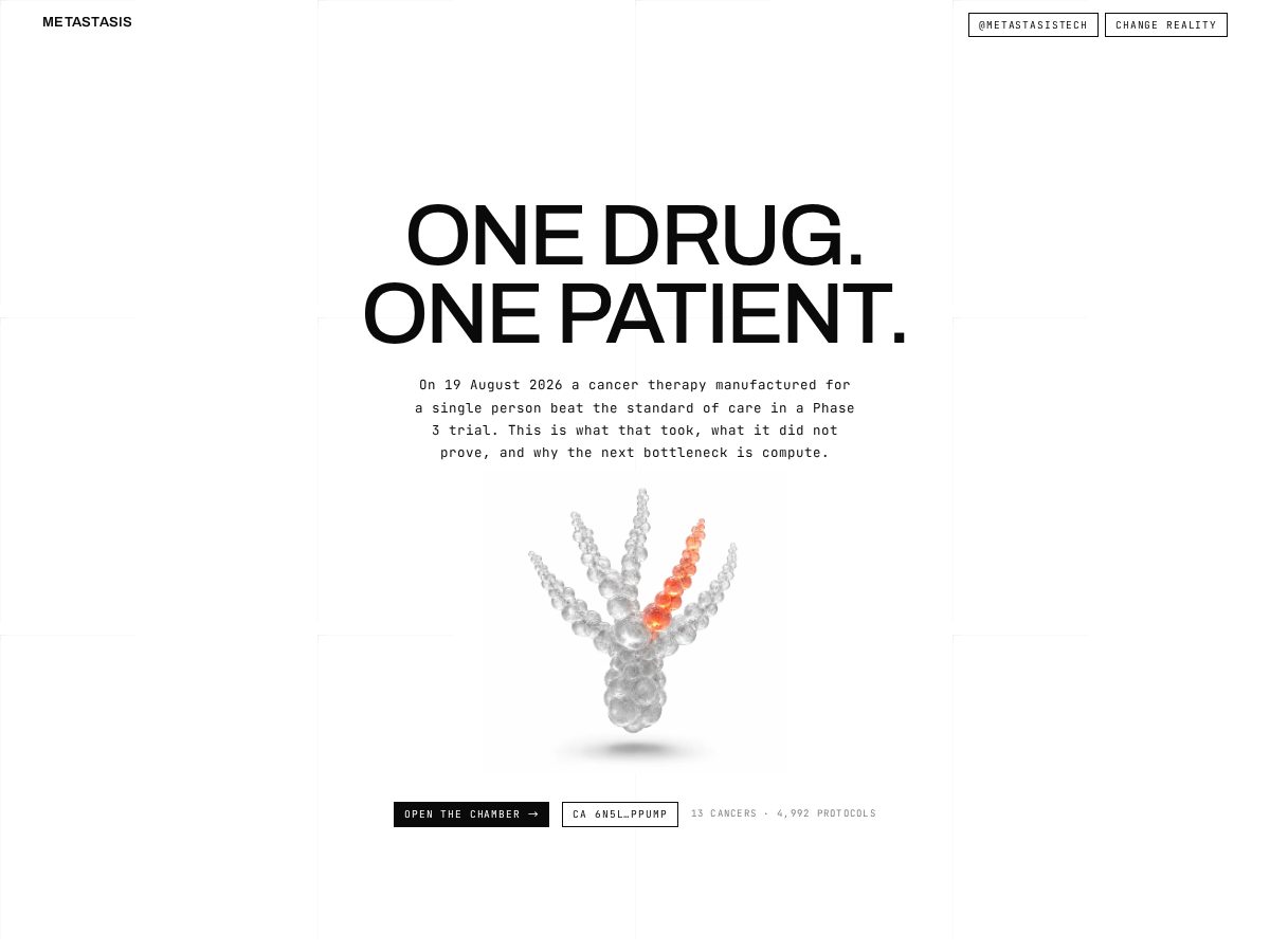 Landing-page snapshot of metastasis.tech