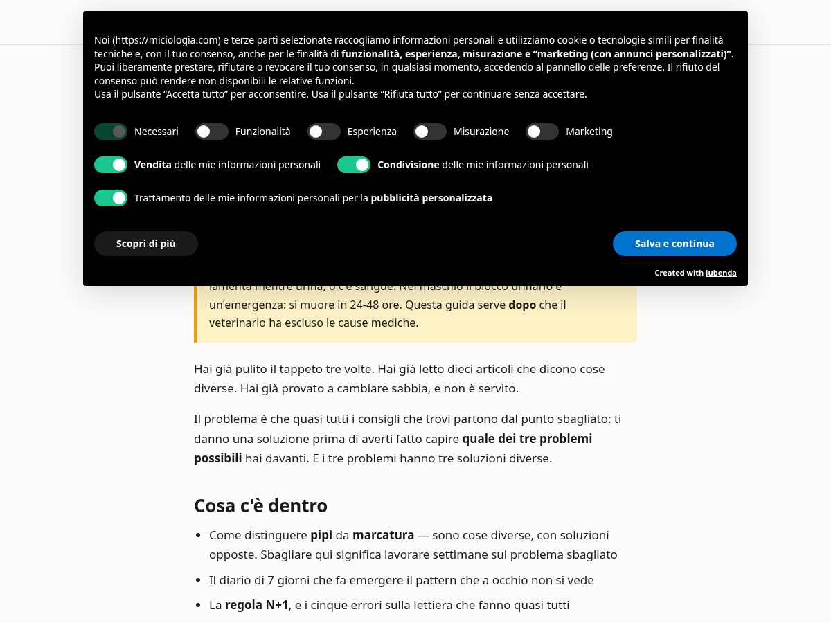 Landing-page snapshot of miciologia.com