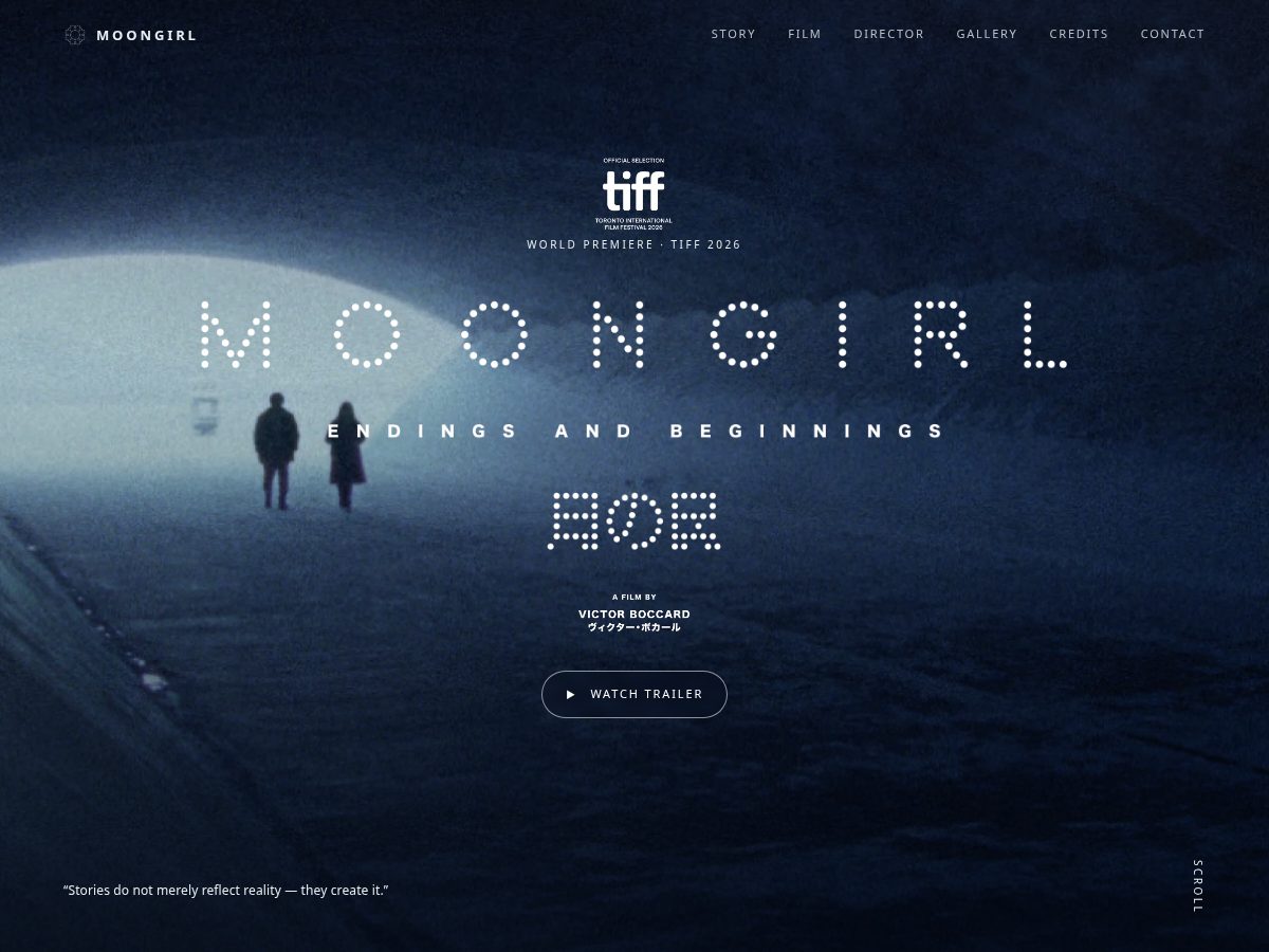 Landing-page snapshot of moongirlfilm.com