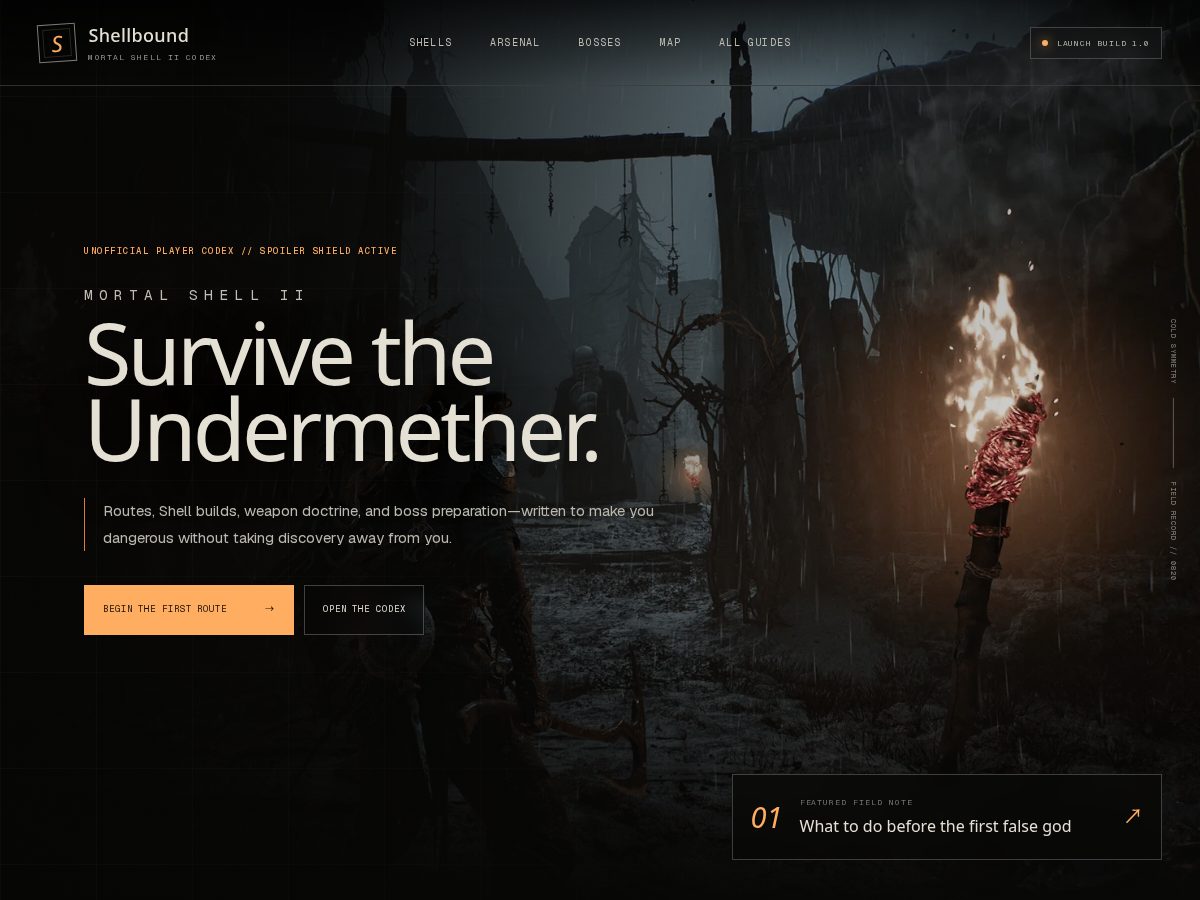 Landing-page snapshot of mortalshell2guide.org