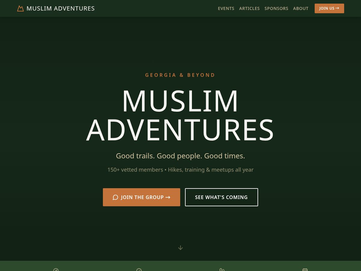 Landing-page snapshot of muslimadventures.org