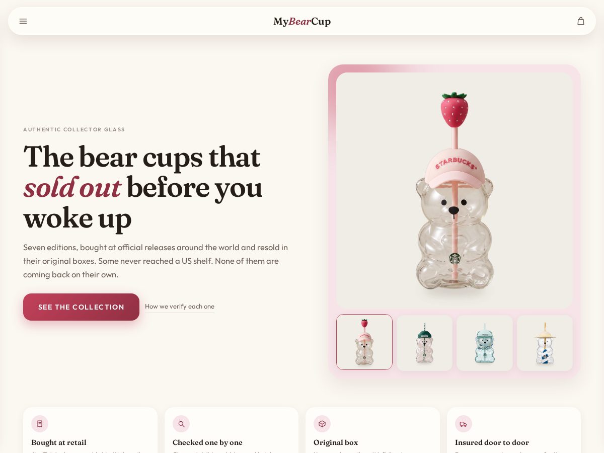 Landing-page snapshot of mybearcups.com