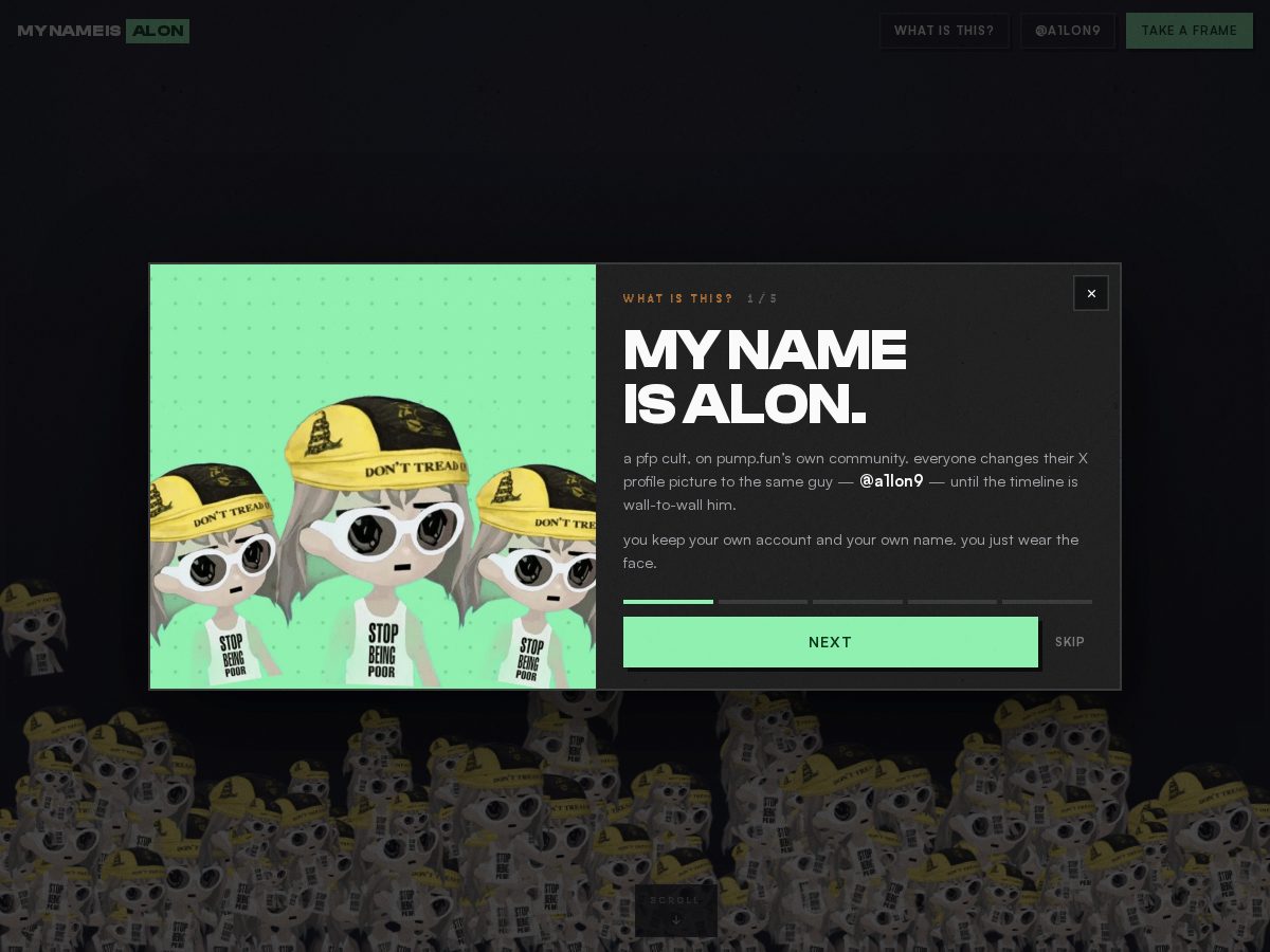 Landing-page snapshot of mynameisalon.fun