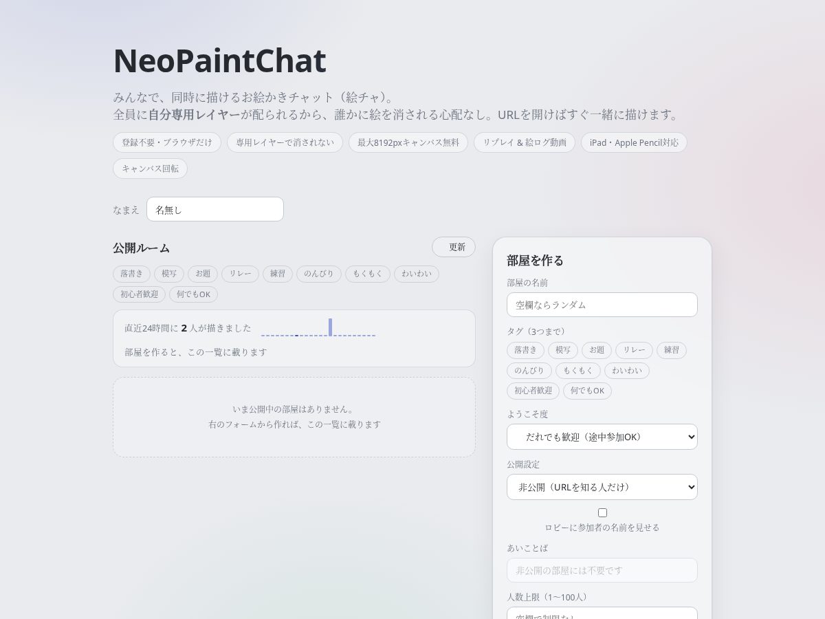 Landing-page snapshot of neopaintchat.com
