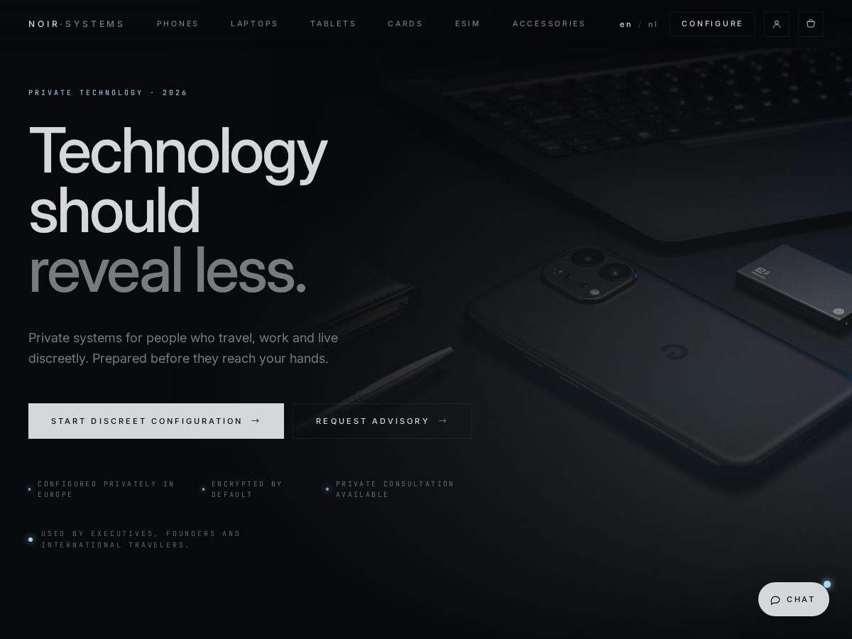 Landing-page snapshot of noirencrypted.com