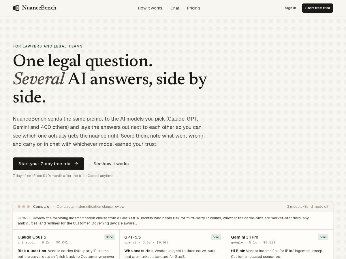 Landing-page snapshot of nuancebench.com