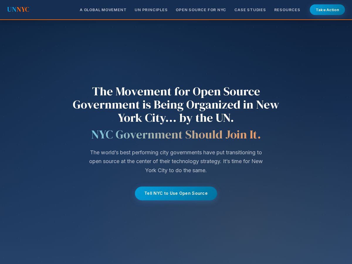 Landing-page snapshot of opensource.nyc
