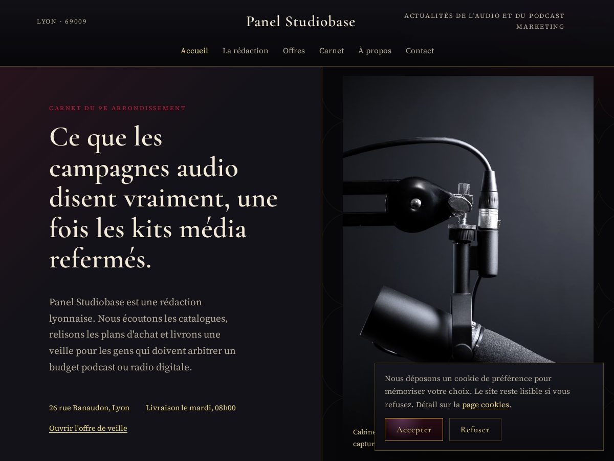 Landing-page snapshot of panel-studiobase.click