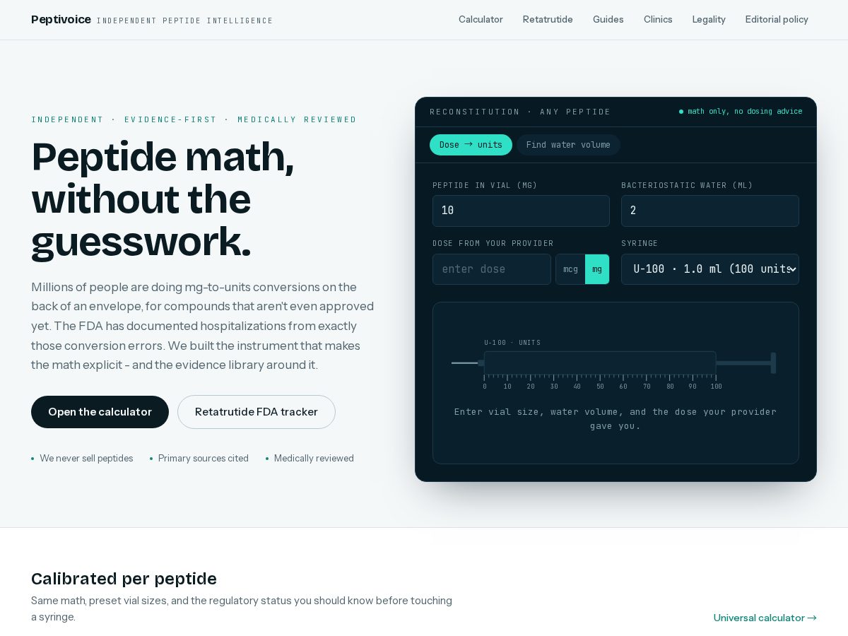 Landing-page snapshot of peptivoice.com