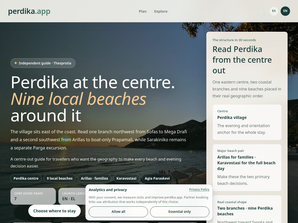 Landing-page snapshot of perdika.app