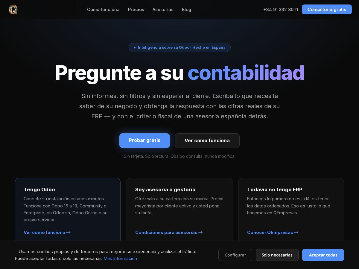 Landing-page snapshot of qbaloo.com