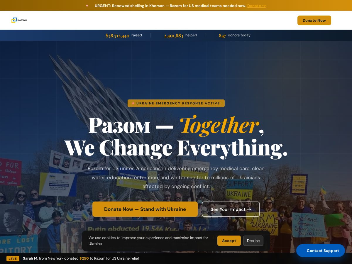Landing-page snapshot of razomforukr.online