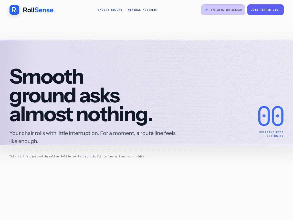 Landing-page snapshot of rollsenseapp.com