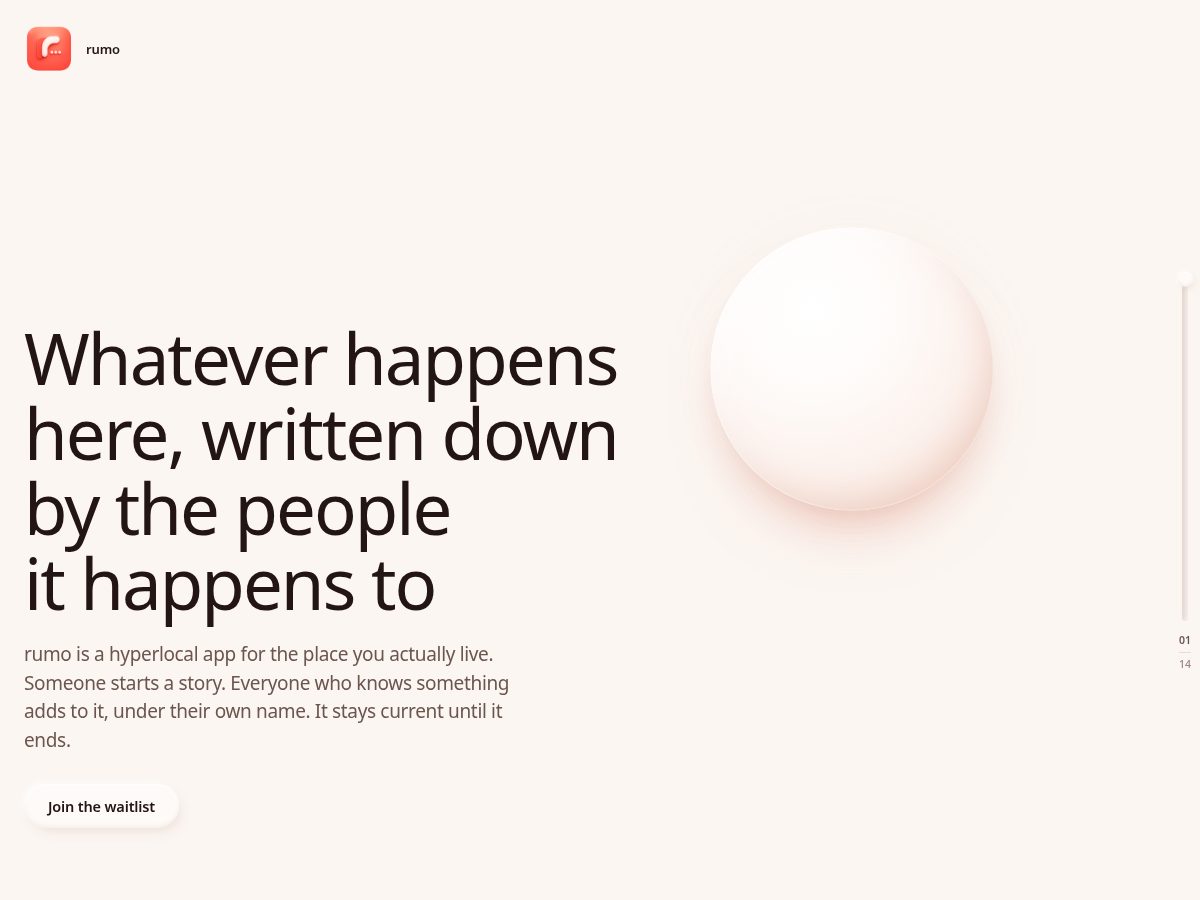 Landing-page snapshot of rumo.live