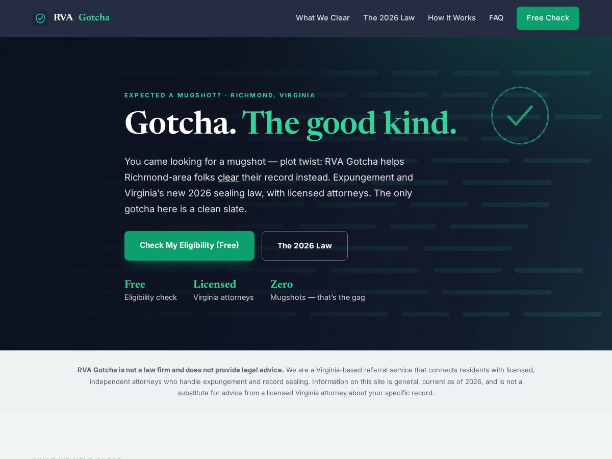 Landing-page snapshot of rva-gotcha.com