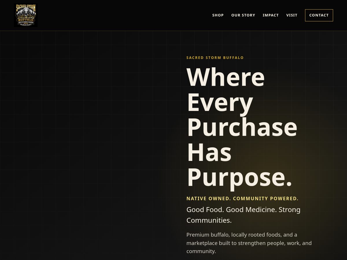 Landing-page snapshot of sacredstormbutchershop.org