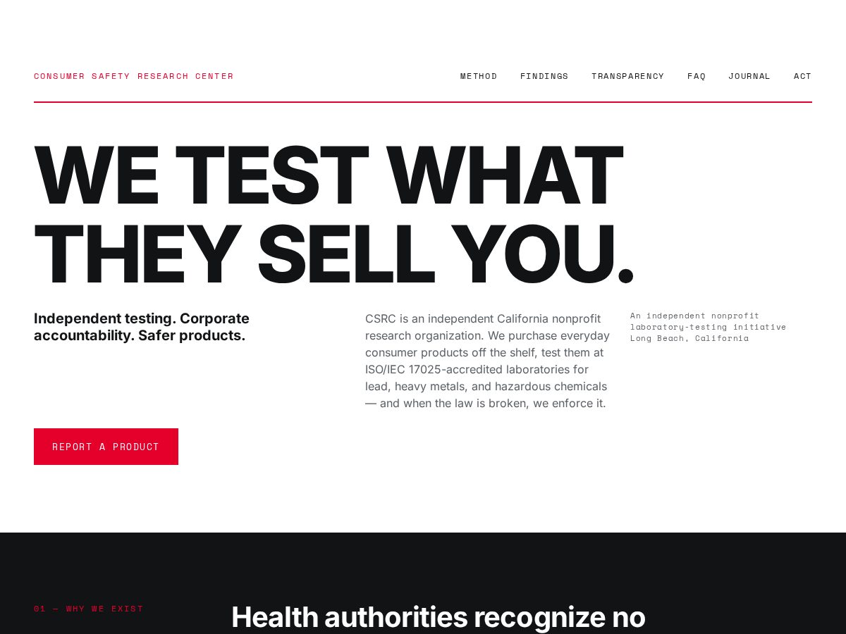 Landing-page snapshot of safety-research.org