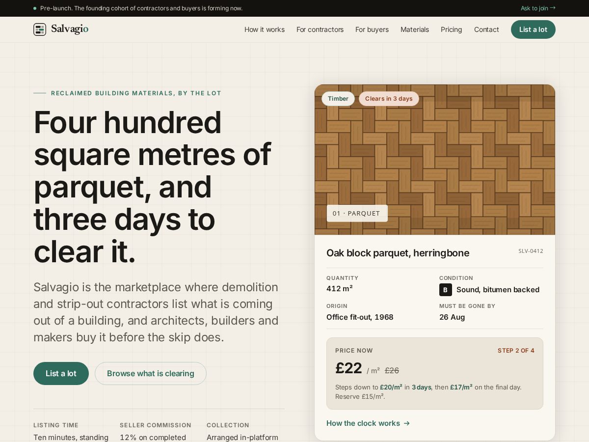 Landing-page snapshot of salvagioyard.com