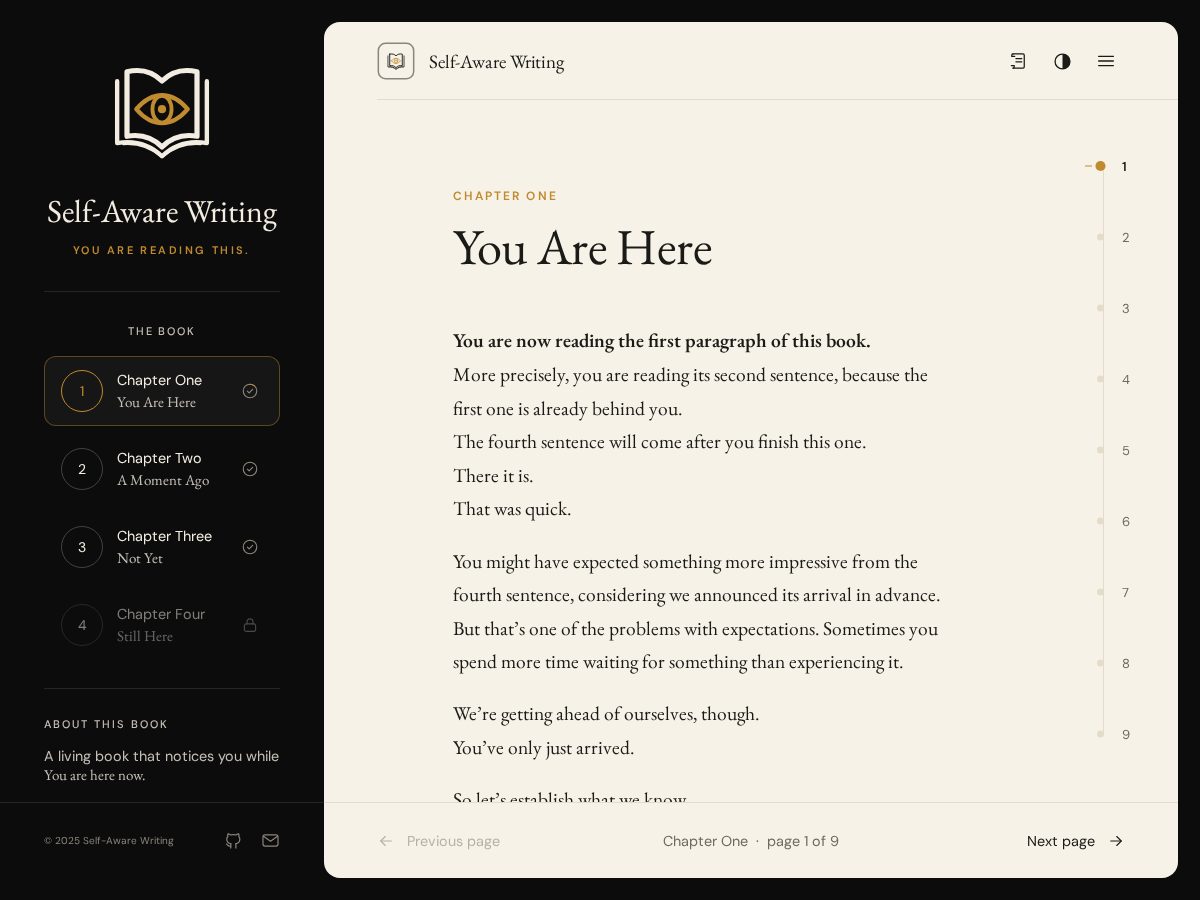 Landing-page snapshot of selfawarewriting.com