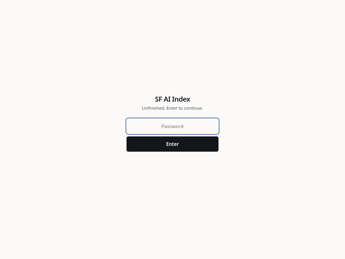 Landing-page snapshot of sfaiindex.com