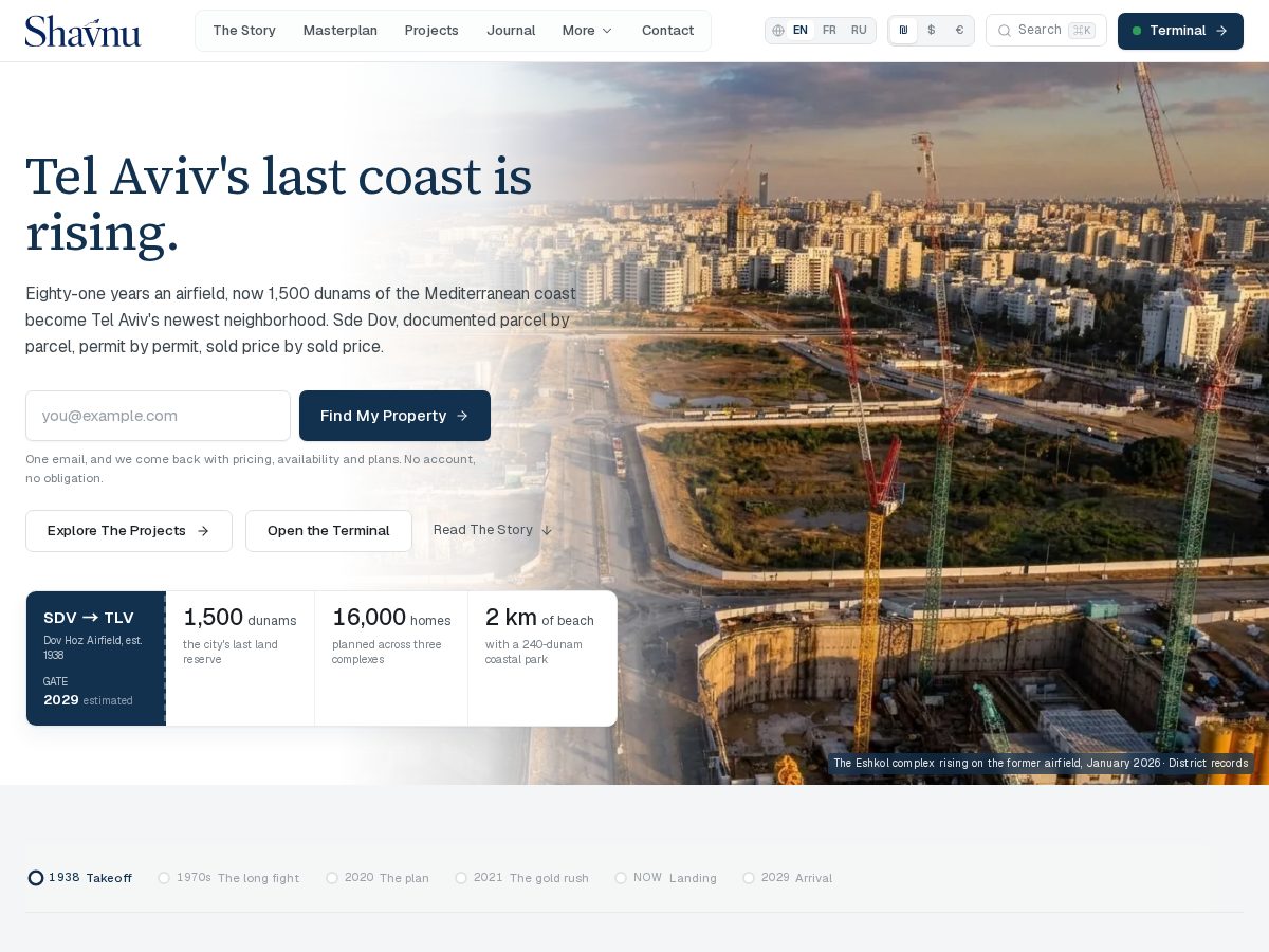 Landing-page snapshot of shavnu.com
