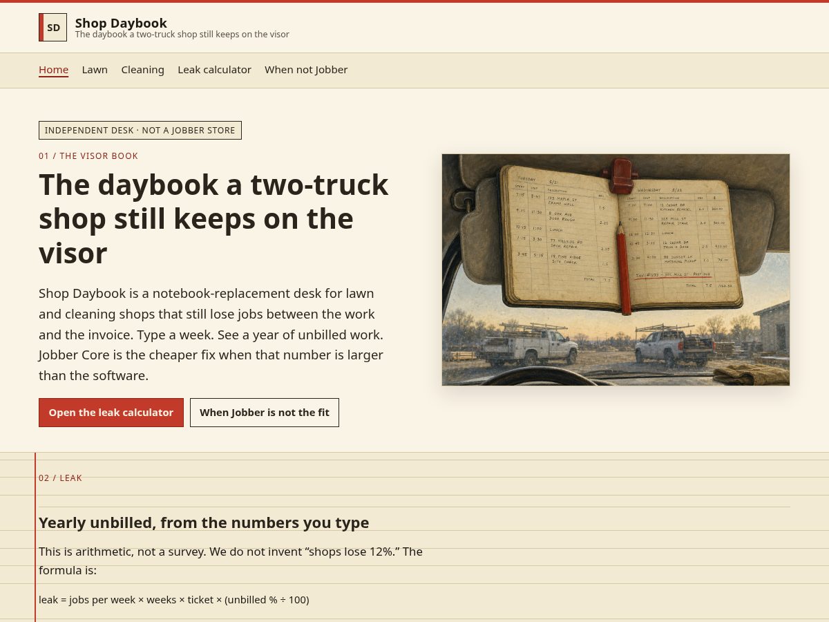 Landing-page snapshot of shopdaybook.com