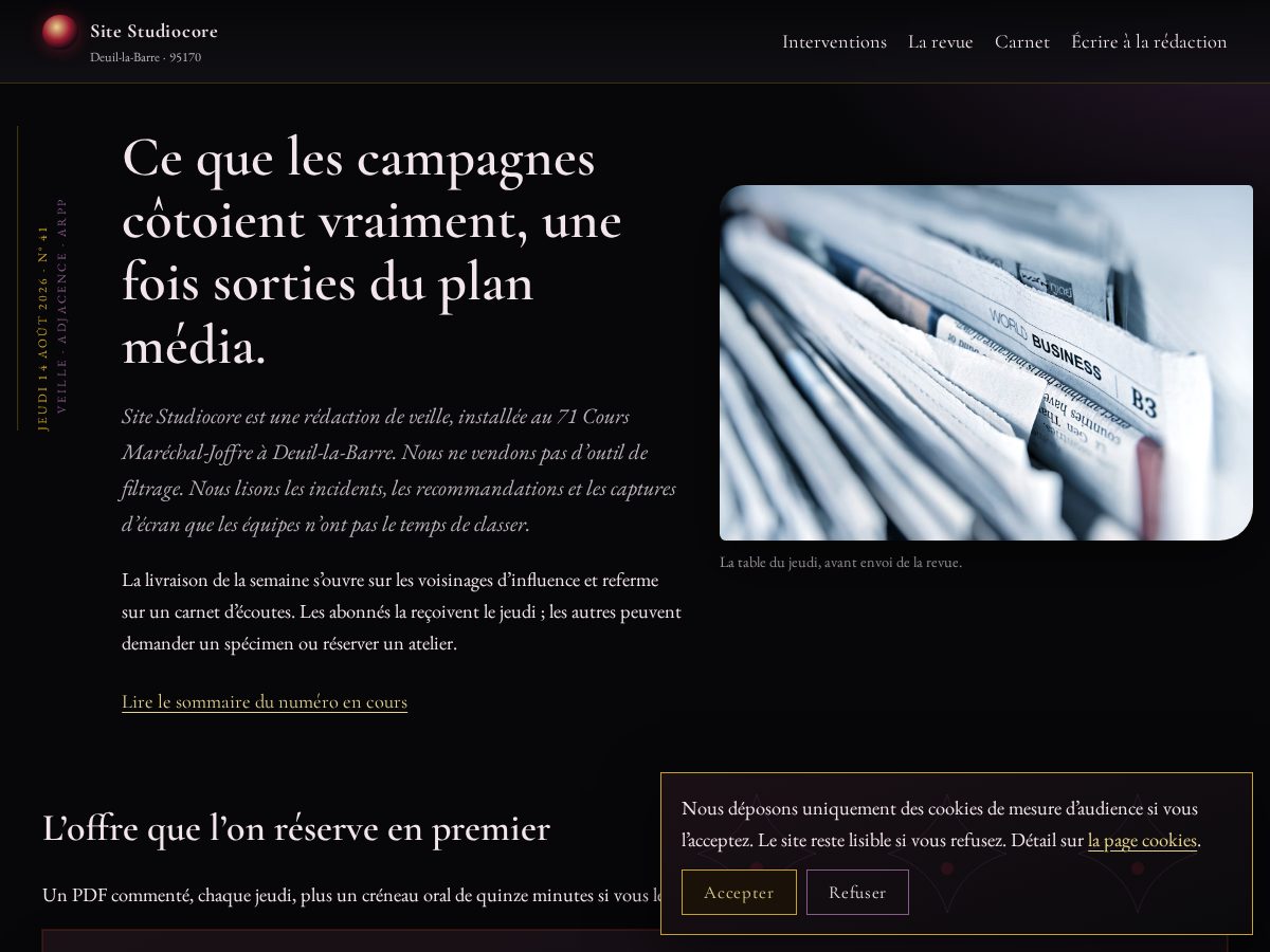 Landing-page snapshot of site-studiocore.click