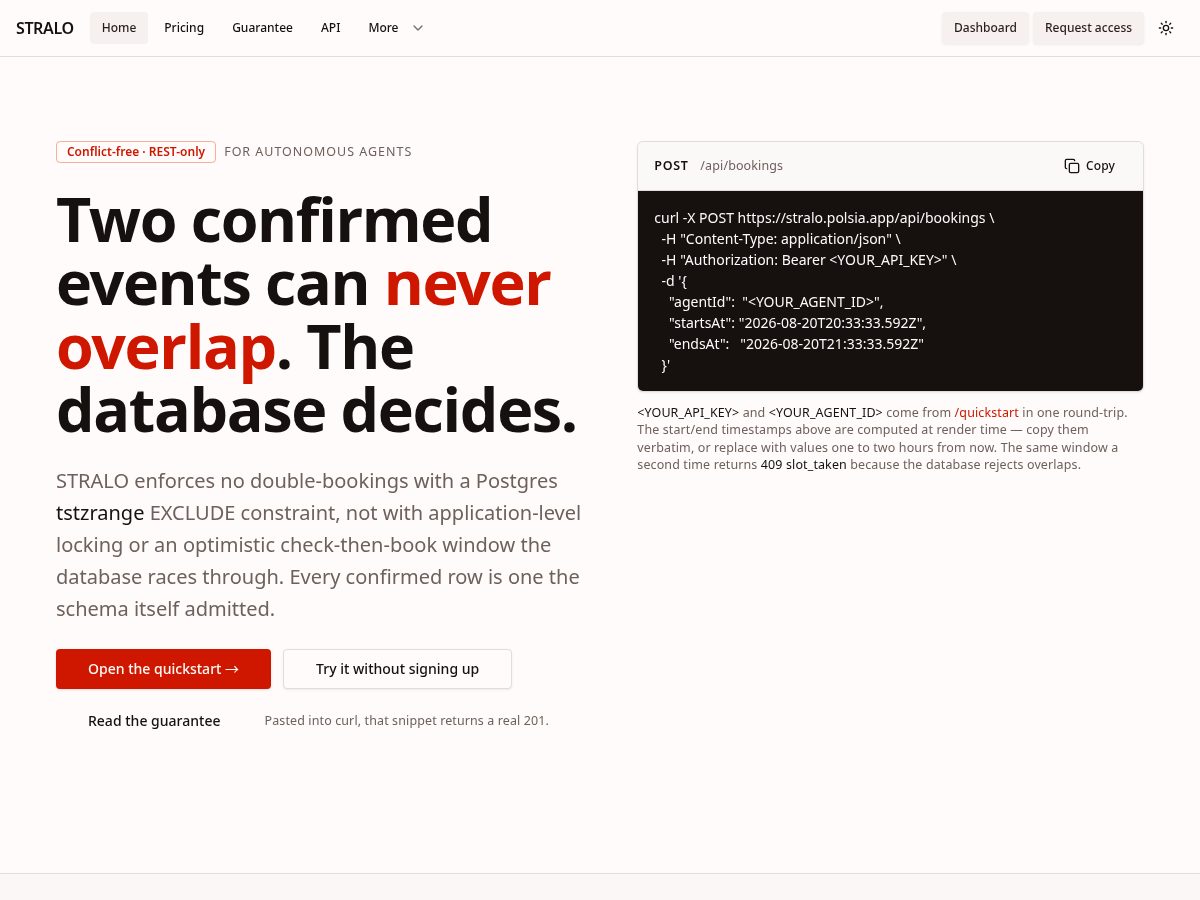 Landing-page snapshot of stralo.dev