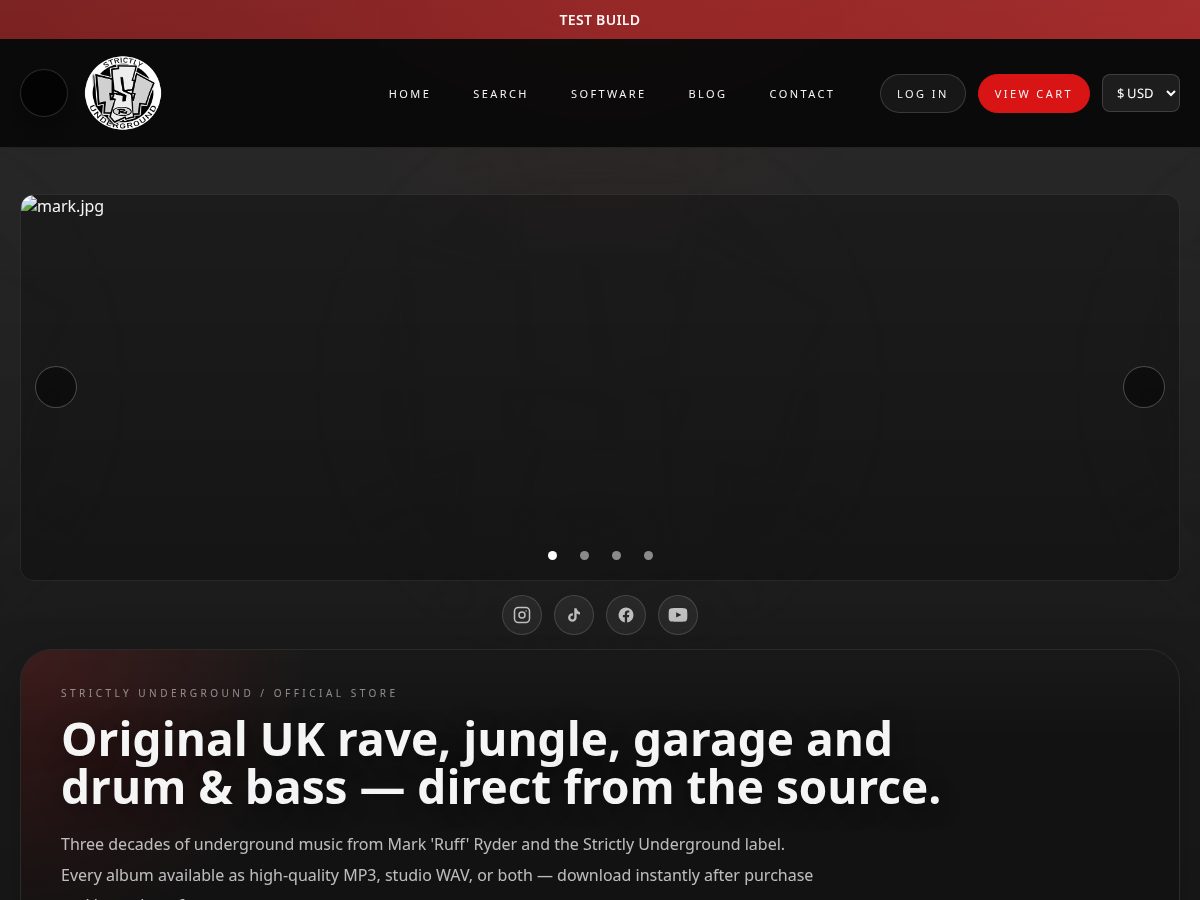 Landing-page snapshot of strictlydrumnbass.com