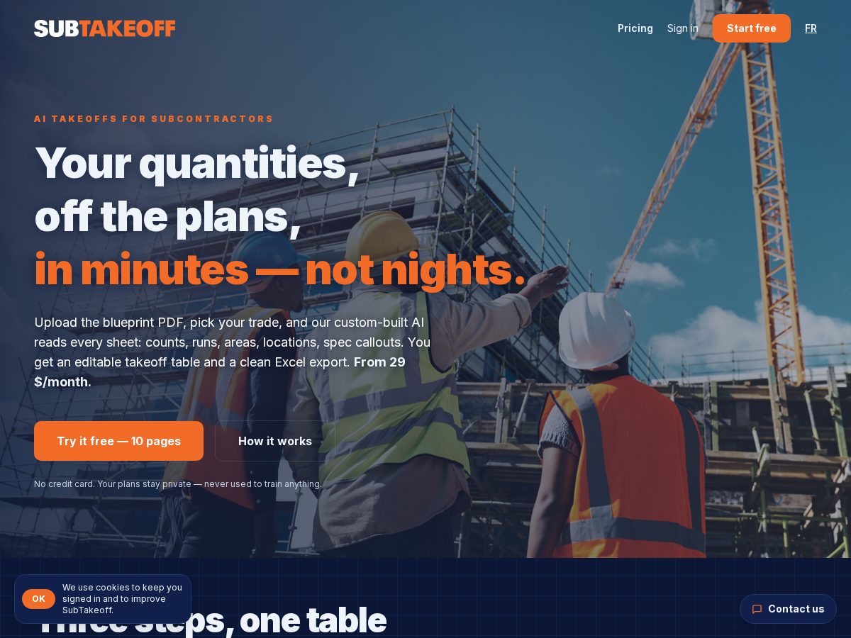 Landing-page snapshot of subtakeoff.com