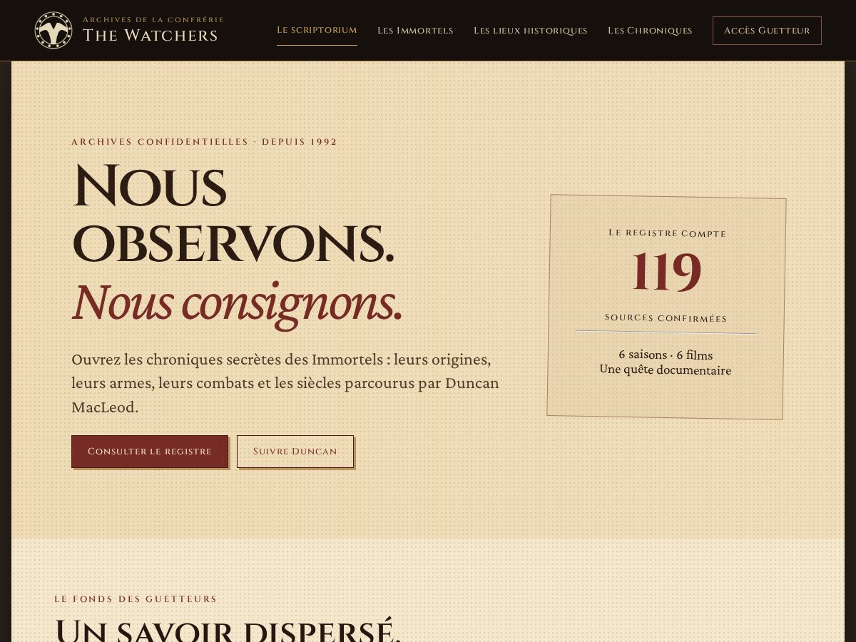 Landing-page snapshot of the-watchers.info