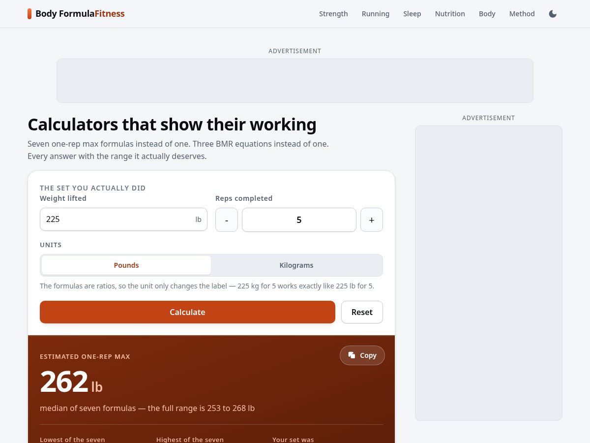 Landing-page snapshot of thebodyformula.com