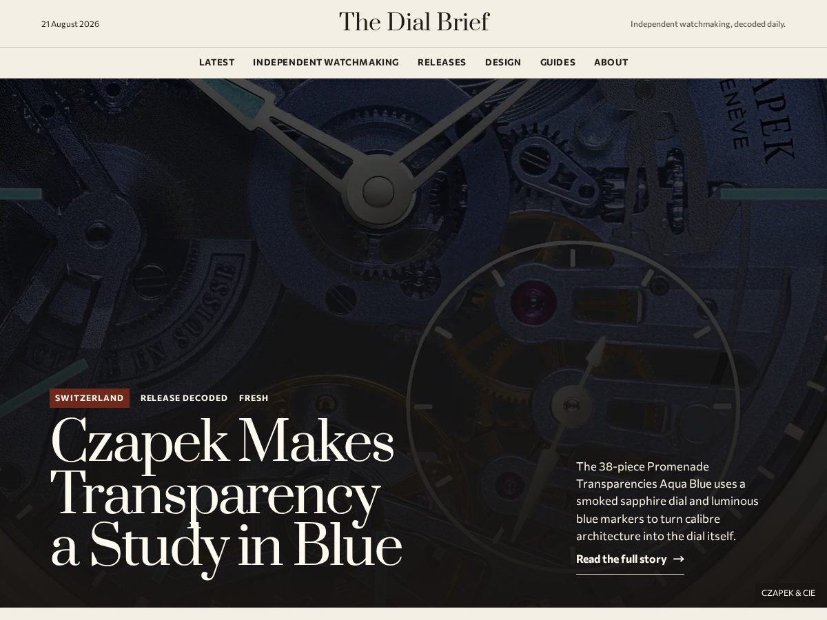 Landing-page snapshot of thedialbrief.com