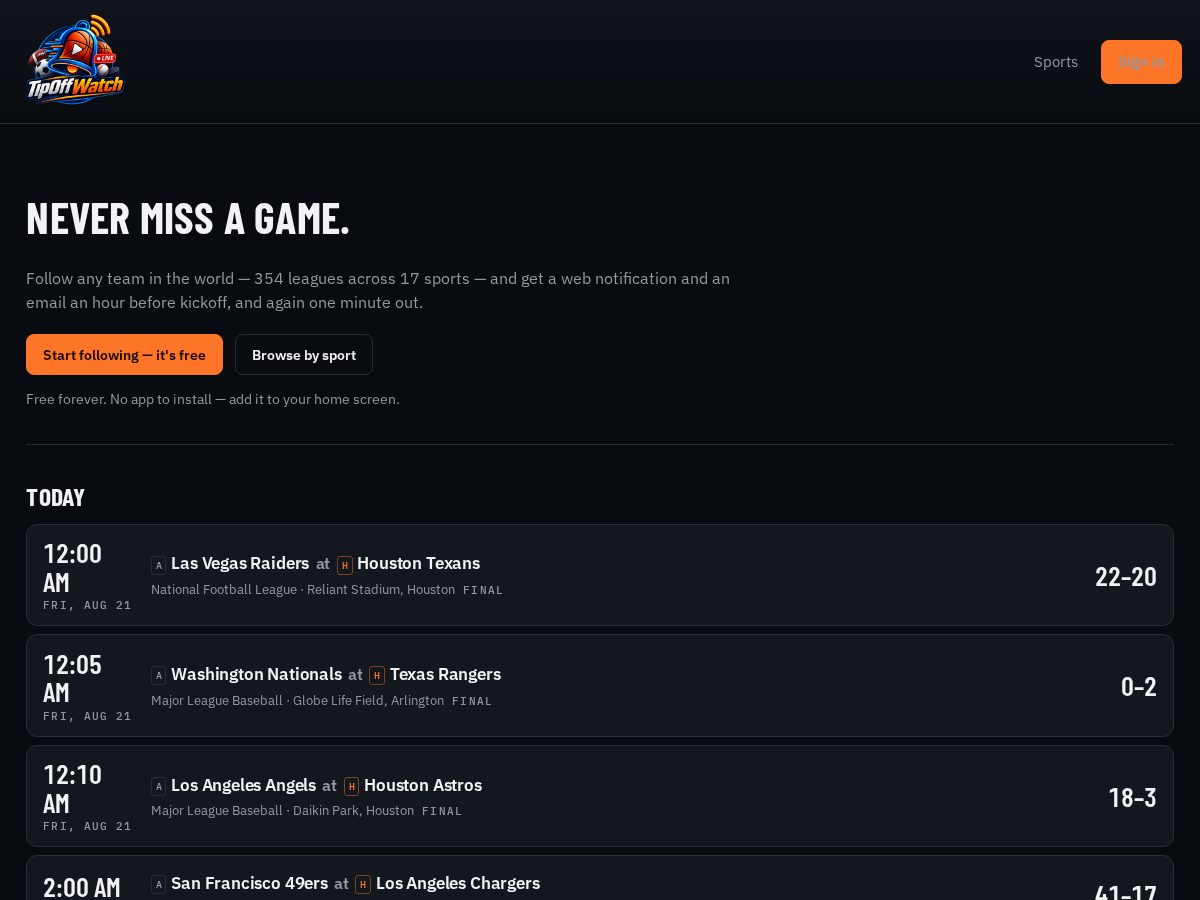 Landing-page snapshot of tipoffwatch.com