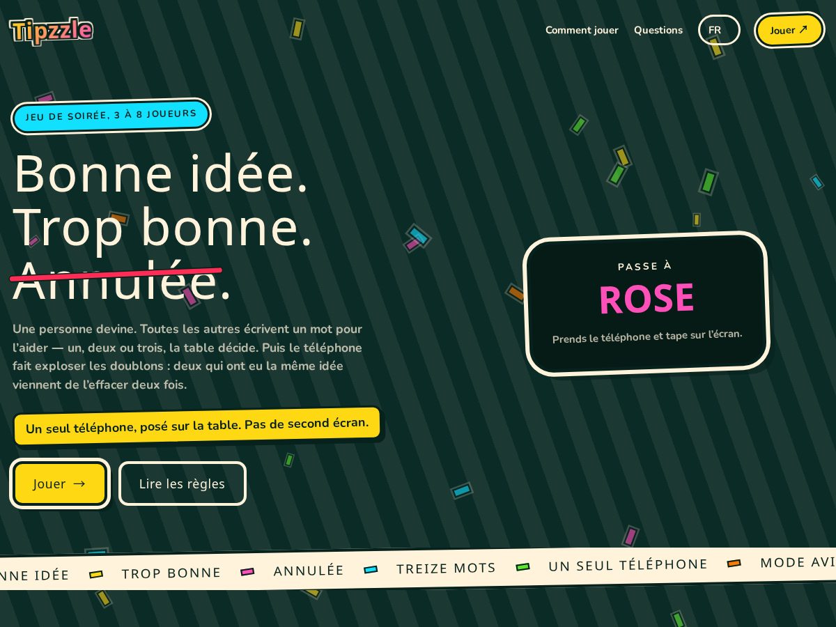Landing-page snapshot of tipzzle.com