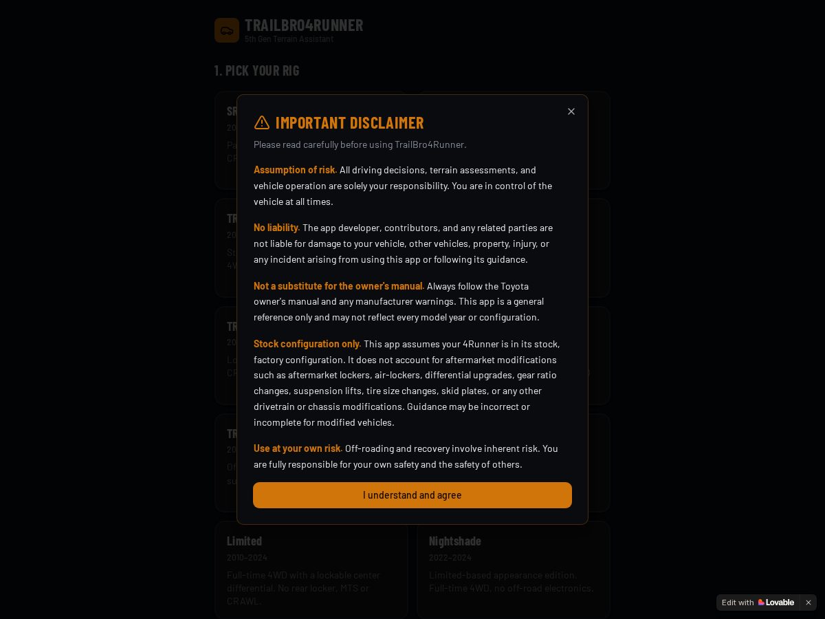Landing-page snapshot of trailbro4runner.com