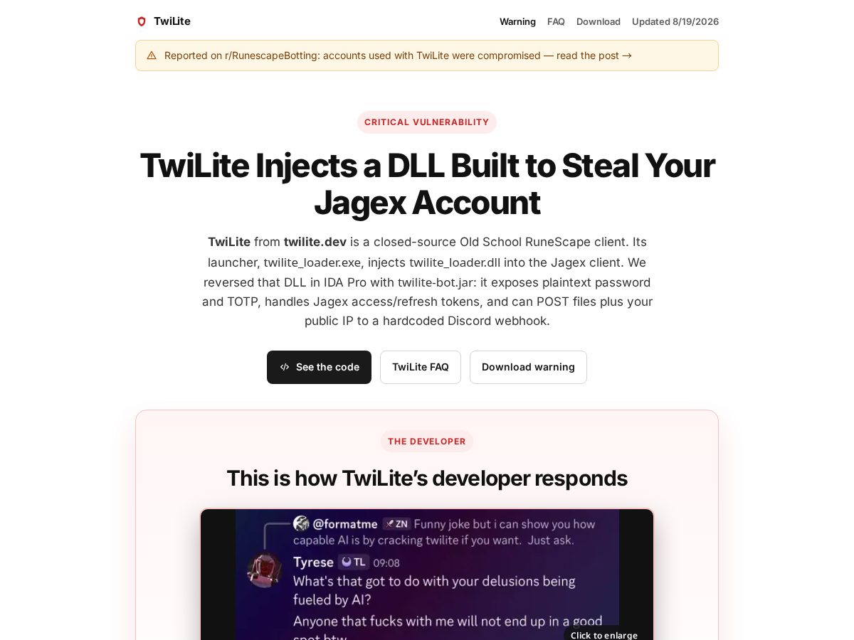 Landing-page snapshot of twilite.lol