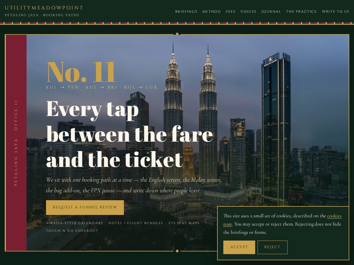 Landing-page snapshot of utilitymeadowpoint.click