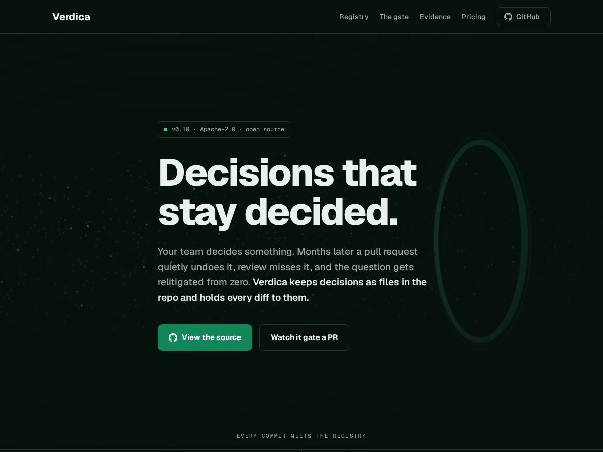 Landing-page snapshot of verdica.cloud
