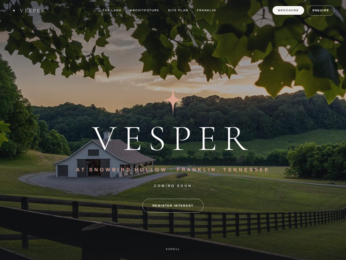 Landing-page snapshot of vesperfranklin.com