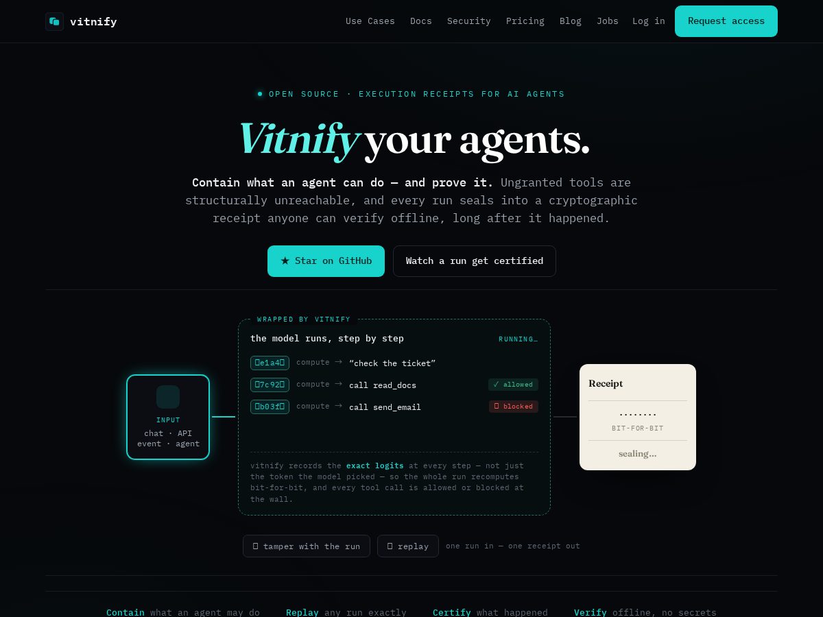 Landing-page snapshot of vitnify.com