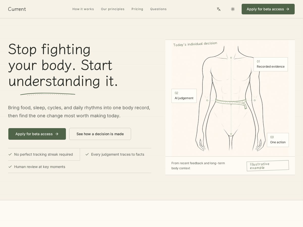 Landing-page snapshot of withcurrent.life