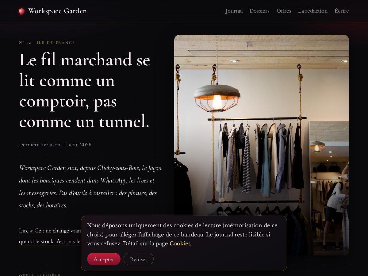 Landing-page snapshot of workspacegarden.click