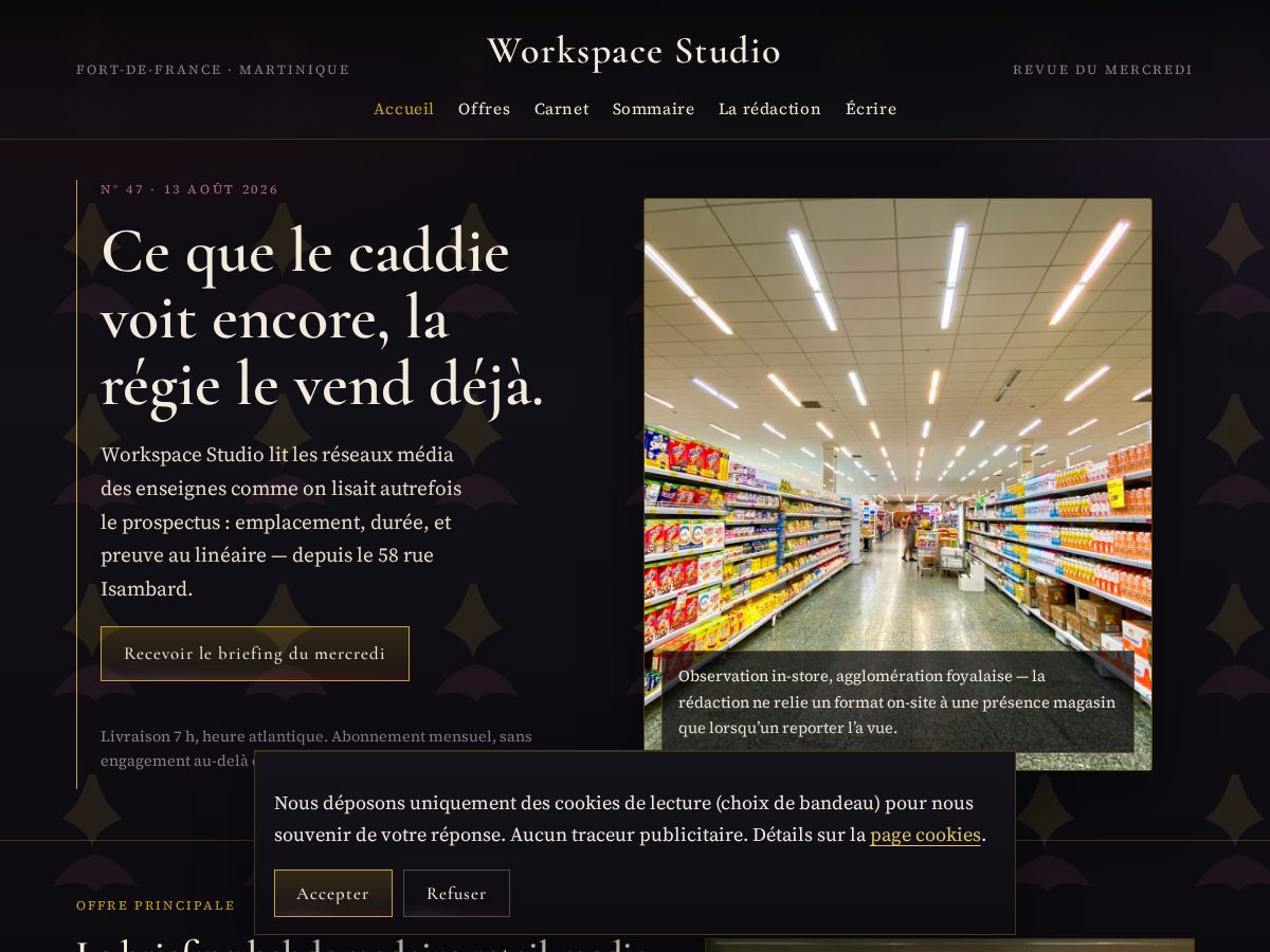 Landing-page snapshot of workspacestudio.click