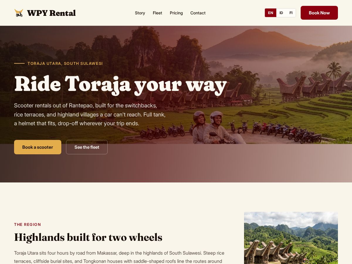 Landing-page snapshot of wpy-rental.motorcycles